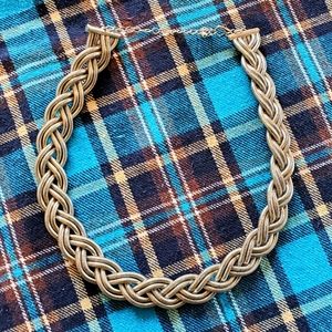 bebe Silver Braided Necklace